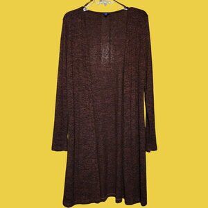Aéropostale Long Burgundy Speckled Cardigan L
